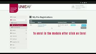 Student registration at the University of South Wales through UNICAF [upl. by Allina]