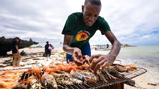 LOBSTER BEACH BBQ And Unique Kenyan Street Food in Malindi Kenya [upl. by Chi]