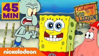 SpongeBob  Bersenangsenang di Goo Lagoon Selama 45 Menit  Nickelodeon Bahasa [upl. by Osmund501]