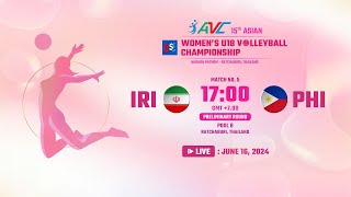 LIVE  IRI VS PHI  15TH ASIAN WOMENS U18 VOLLEYBALL CHAMPIONSHIP [upl. by Clementas]