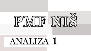 Matematička analiza 1  PMF Niš [upl. by Soalokin681]