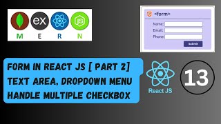 13Handle Multiple checkBox  TextArea  Dropdown Menu in React mernseries [upl. by Saxe618]