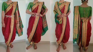 How to drape Cotton Saree in Dhoti Style  Dhoti style Saree Draping Grooming with Utkarsha [upl. by Cesaria293]