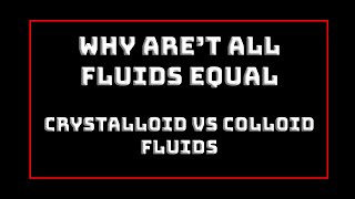 Different types of IV fluids  Crystalloid vs Colloid [upl. by Analle]