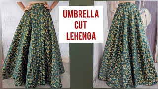 Umbrella cut lehenga  cutting and stitching full tutorial  easy and simple way [upl. by Alessandra]