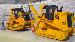 CAT D9  RC D9 AND THE NEW FROZEN GROUND TRACKS  BIG AND AMAZING RC MODEL [upl. by Herwig]