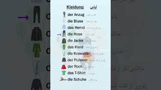 Wichtige deutsche wörter lernen  kleidung  لباس ها deutsch آموزشزبانآلمانی گرامرالمانی زبان [upl. by Anayet]