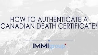 How to authenticate a Canadian death certificate [upl. by Niar]