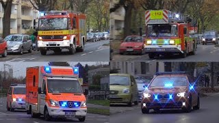 FEUER IM HOCHHAUS Einsatzfahrten von BFFF amp Polizei Ratingen am 8112016 [upl. by Karlan]