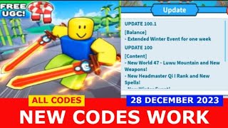 NEW CODES UPD 1001 Christmas Weapon Fighting Simulator ROBLOX  ALL CODES  DECEMBER 28 2023 [upl. by Kerred683]