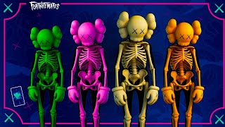 NEW KAWS SKELETON SKIN GAMEPLAY  FORTNITE KAWS SET [upl. by Stanford]