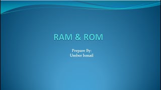 RAM and ROM Types in detail [upl. by Eninnaej]