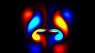 Vorticity field for plunging plate in a quiescent fluid [upl. by Adnovoj]