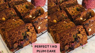 BAKERY STYLE PERFECT 1 KG PLUM CAKE RECIPE  RICH PLUM CAKE [upl. by Vassili749]