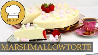 PHILADELPHIA MARSHMALLOW TORTE  mit Erdbeeren aber ohne Backen [upl. by Neeloj]