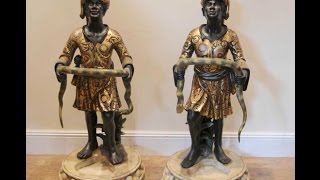 Italian Venetian Blackamoor Stand Figurine [upl. by Dunseath]