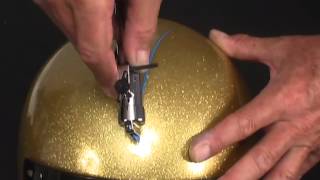 Demonstration of Beugler Pinstriper pinstriping a helmet using tape as a guide [upl. by Eenehs269]