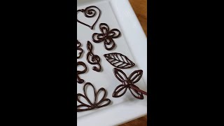 Easy Chocolate Decorations for Cake  Free Template Shorts [upl. by Dlawso]