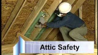 Installing Insulation  Attic Safety [upl. by Ahsikat]