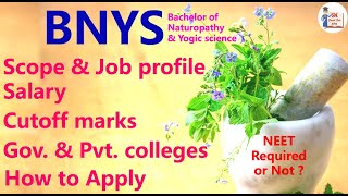 BNYS Full details of BNYS course in tamilnadu  How to Apply  BNYS cutoff mark  Salary amp Scope [upl. by Lladnar]