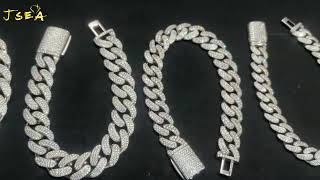 High Quality 6mm Cuban Chain Men Moissanite 925 Silver Hip Hop Jewelry [upl. by Nolitta]