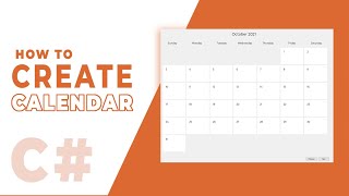 PART 1  How To Create a Calendar in CNET Windows Form using UserControl [upl. by Elleraj361]