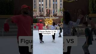 Figure Skater VS Freestyle Ice Skater 😳🔥 iceskating figureskating freestyle shorts [upl. by Narhet]