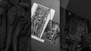 Sculpture Drawing using Ball PenPointillism Art trending drawing viral art shorts shortvideo [upl. by Zelde684]