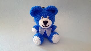 Orsetto Uncinetto Portachiavi Amigurumi 🧸Bear Crochet 💙 Osito Llavero Crochet  Keychain Crochet [upl. by Harvey]