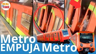 ¿Metro de CDMX empuja a otro metro que se descompuso viralvideo noticias [upl. by Alithia]