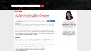 How Tanium Threat Response Can Manage the Kaseya Vulnerability in Less Than 3 Minutes [upl. by Hgiellek]