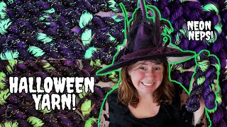 2024 Halloween Yarn Dyeing with Neon Neps quotCaldron Bubblequot and quotSimmering Brewquot Halloween Colorway [upl. by Ludba511]