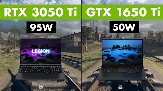 RTX 3050 Ti vs GTX 1650 Ti laptop  Test in 11 Games [upl. by Eirbua]