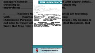 Consent Letter for Child Travelling Abroad With One Parent Where Other Parent Not Travelling [upl. by Anih]