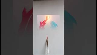 Two Fish 🐟 plays with eash other colours artart with ppArtistOnYouTubeartCreativeShorts [upl. by Zohara]