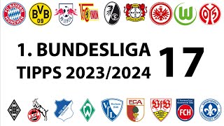 Bundesligatipps 1Liga  17Spieltag  Saison 20232024 [upl. by Alyakcim]