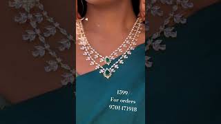 1599 9701471918 diamondfinish manasacollection trendingjewellery nandhikacollection swapna [upl. by Dnumyar113]