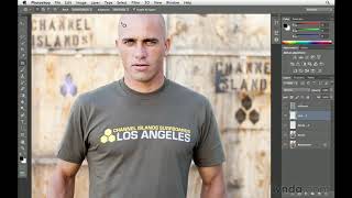 Photoshop Tutorial  Removing a logo from a subjects clothing [upl. by Acirea275]