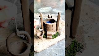 Using clay to make well 😱 art clay pottery shorts viral minivlog [upl. by Ailido389]