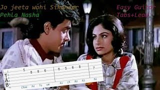 Pehla Nasha Guitar Lesson  Jo Jeeta Wohi Sikandar  Udit Narayan Sadhana Sargam [upl. by Yngiram609]