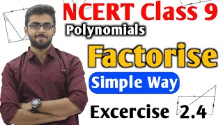 Factorise class 9 polynomials  Class 9 Maths Polynomials  NCERT Class 9 Polynomials exercise 24 [upl. by Nolyarg]