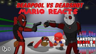 Thats A Lot Of Smack Talking  Mario Reacts To Deadpool Vs Deadshot  Cartoon Beatbox Battles [upl. by Norahs]