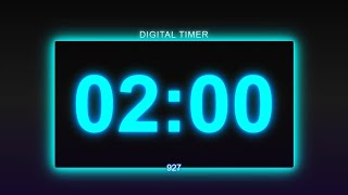 2 Minute Neon Digital Timer  Bright Countdown for Focus Study Workouts and Productivity [upl. by Atinnek]