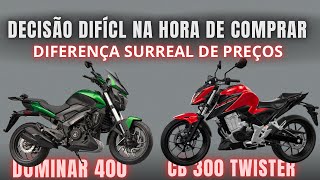 COMPARAÇÃO DE PREÇOS dominar400 vs cbtwister300f [upl. by Aleacin263]