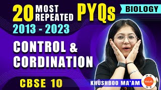 Most Repeated Questions from Control And Coordination 🔥 Class 10 Science PYQs [upl. by Ayisan]