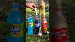 “The Mentos Experiment What Happens to Coke Pepsi and Fanta” cokevsmentos [upl. by Jopa]