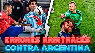 ERRORES ARBITRALES QUE PERJUDICARON A ARGENTINA Y MESSI [upl. by Suirtemed653]