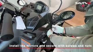 Installation of SAUTVS Pro Ride Hood Mirrors for Polaris Snowmobile Accessories [upl. by Eiramoj]