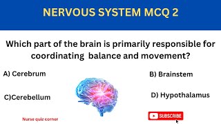 NERVOUS SYSTEM MCQs TEST YOUR KNOWLEDGE [upl. by Inuat]