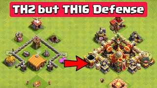 TH2 but TH16 Defenses  Clash of Clans [upl. by Eilla]